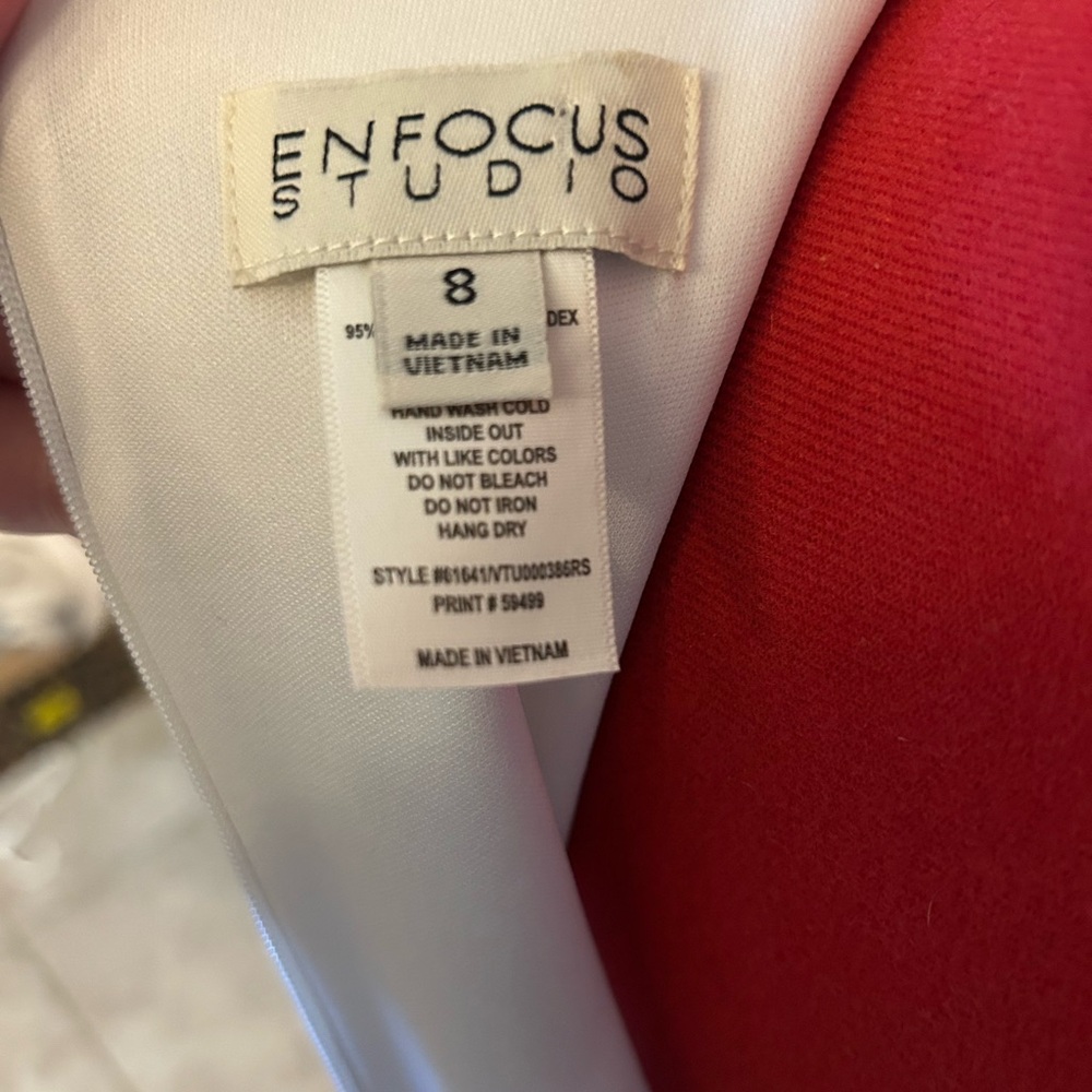 Enfocus Studio Womens Size 8 Ivory Floral Shimmer Lily Chain Sleeveless Dress - Picture 12 of 12